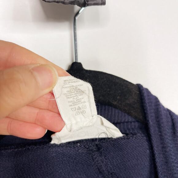 LOFT Lounge Small Navy Blue Dolman Sleeve Open Front Cardigan Sweater 3/4 Sleeve - Picture 4 of 5